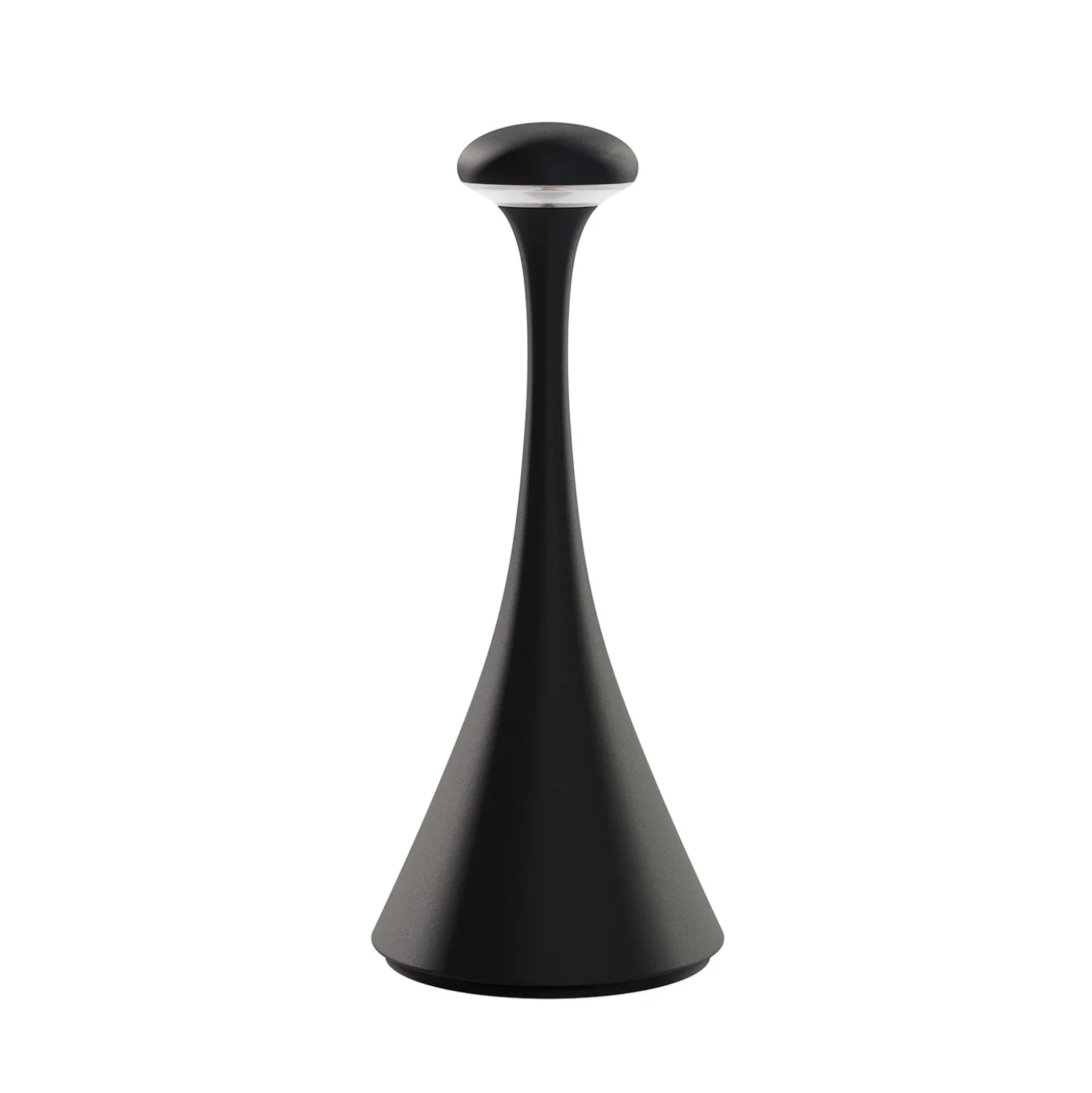 Ladattava LED-pöytävalaisin Nudrop mini, musta, IP54, himmennettävä