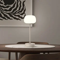 Ladattava LED-pöytävalaisin Pina beige Korkeus 27.8cm Metalli/lasi