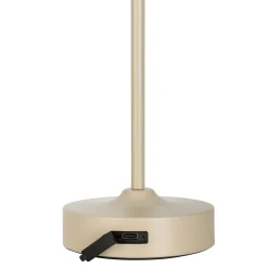 Ladattava LED-pöytävalaisin Pina beige Korkeus 27.8cm Metalli/lasi