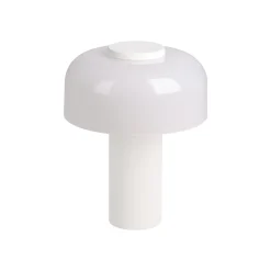 Ladattava LED-pöytävalaisin Ponente, Ø 16 cm, valkoinen, CCT, himmennettävä