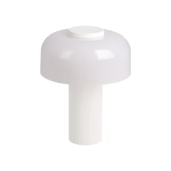 Ladattava LED-pöytävalaisin Ponente, Ø 16 cm, valkoinen, CCT, himmennettävä