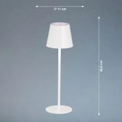 Ladattava LED-pöytävalaisin Viletto, valkoinen, IP54