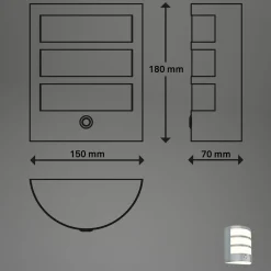 Ladattava LED-ulkoseinävalaisin 3793014, krominvärinen, himmennettävä, IP44