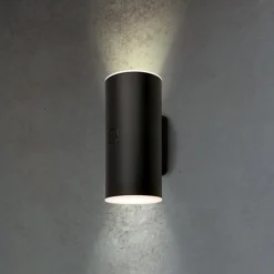 Ladattava LED-ulkoseinävalaisin 3786015, musta Kosketus himmennin ylös/alaspäin