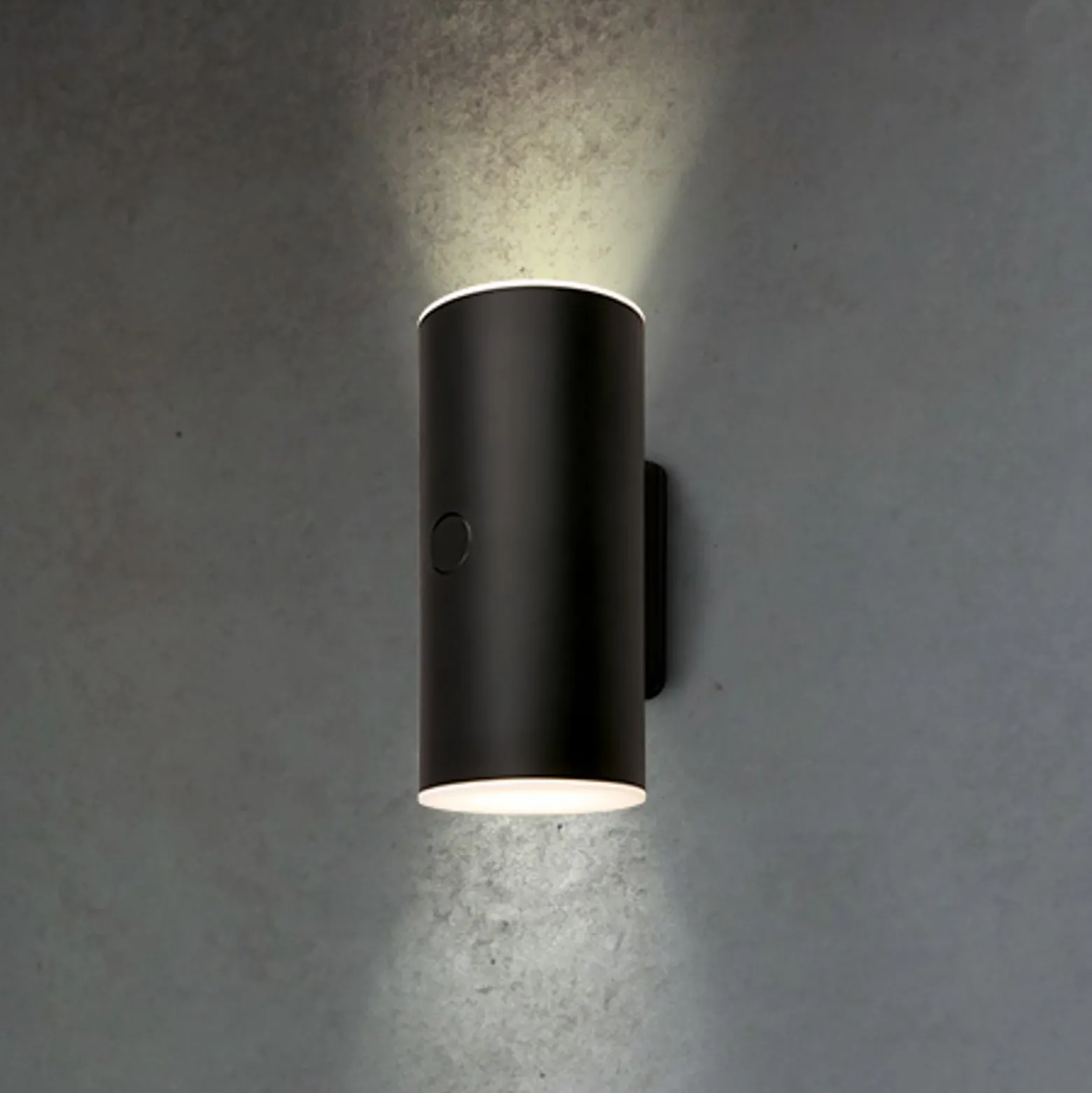 Ladattava LED-ulkoseinävalaisin 3786015, musta Kosketus himmennin ylös/alaspäin