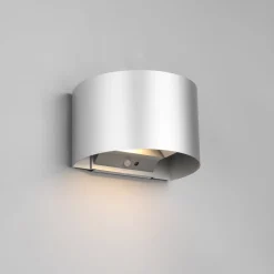 Ladattava LED-ulkoseinävalaisin Talent, titaaninvärinen, leveys 16 cm