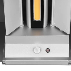 Ladattava LED-ulkoseinävalaisin Talent, titaaninvärinen, leveys 16 cm