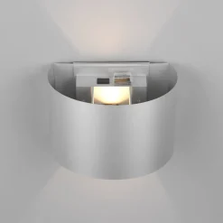 Ladattava LED-ulkoseinävalaisin Talent, titaaninvärinen, leveys 16 cm