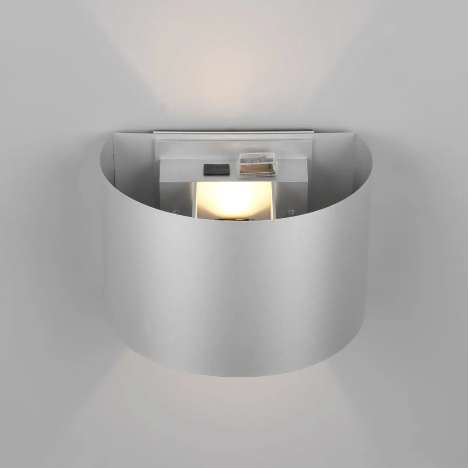 Ladattava LED-ulkoseinävalaisin Talent, titaaninvärinen, leveys 16 cm