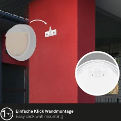 Ladattava LED-ulkoseinävalaisin 3784016, valkoinen, kosketushimmentimellä, Ø 17