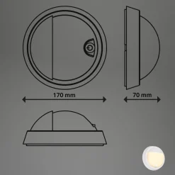 Ladattava LED-ulkoseinävalaisin 3784016, valkoinen, kosketushimmentimellä, Ø 17