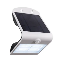 Lamozzo-aurinko-LED-seinävalaisin, valkoinen, korkeus 21 cm, liiketunnistin