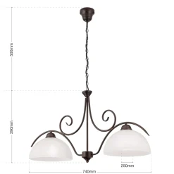 2-lamp. JANA-riippuvalaisin alabasterilasia