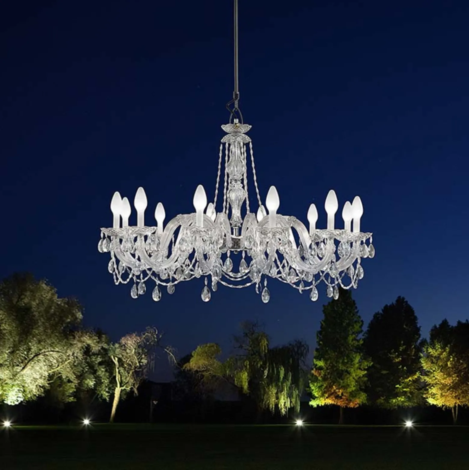 12-lamppuinen LED-ulkokattokruunu Drylight S12