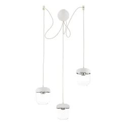 3-lamppuinen riippuvalaisin Acorn valkoinen, teräs