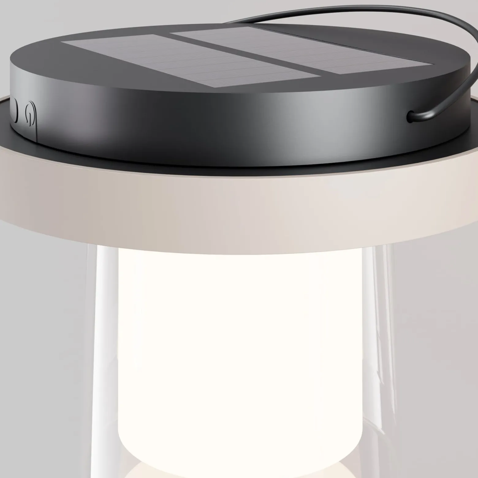 Lantra LED-pöytävalaisin, valkoinen, korkeus 10 cm, IP44, himmennettävä