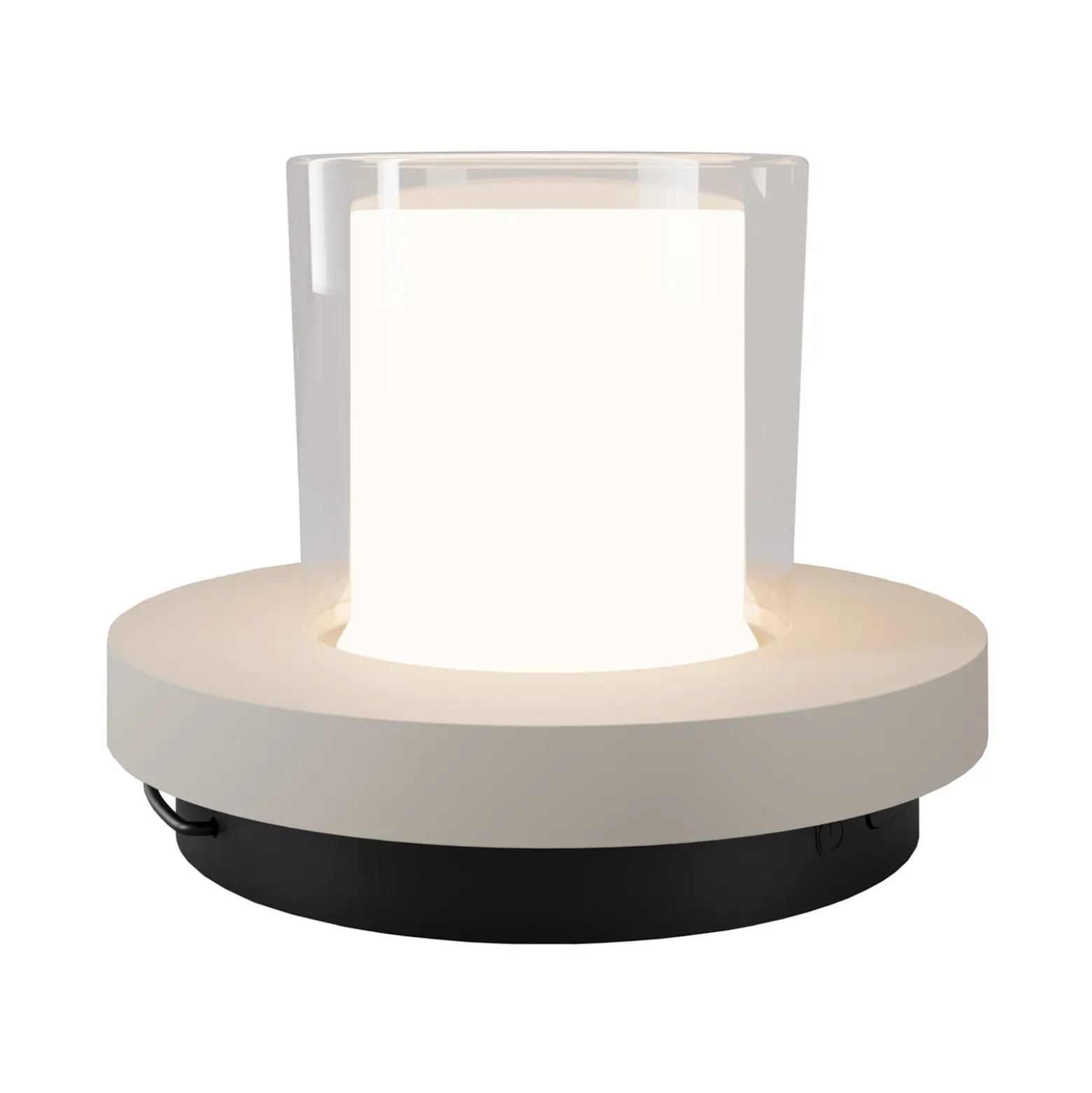 Lantra LED-pöytävalaisin, valkoinen, korkeus 10 cm, IP44, himmennettävä