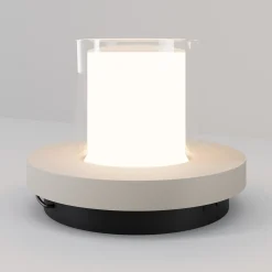 Lantra LED-pöytävalaisin, valkoinen, korkeus 10 cm, IP44, himmennettävä