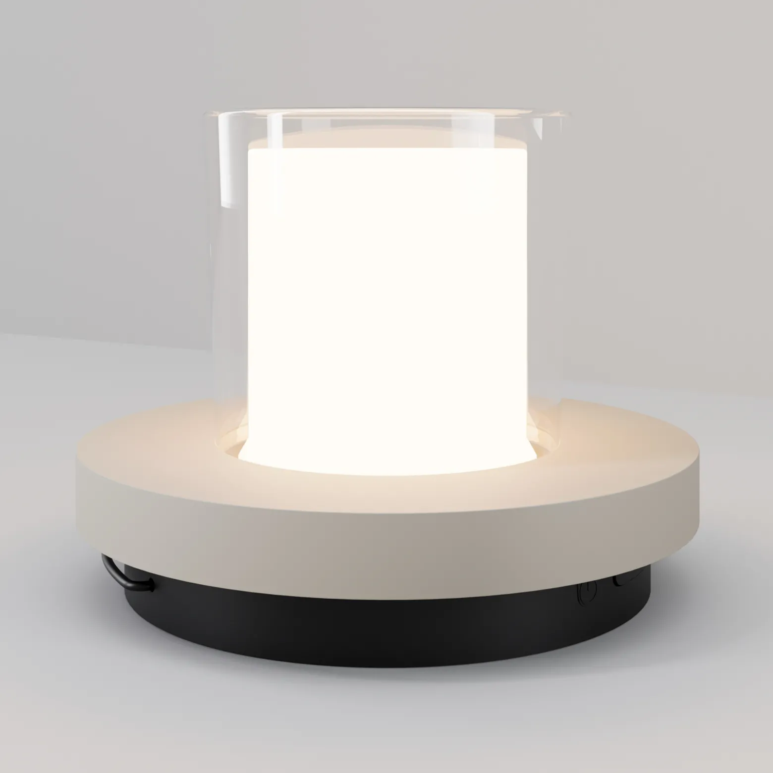 Lantra LED-pöytävalaisin, valkoinen, korkeus 10 cm, IP44, himmennettävä
