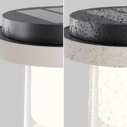 Lantra LED-pöytävalaisin, valkoinen, korkeus 10 cm, IP44, himmennettävä