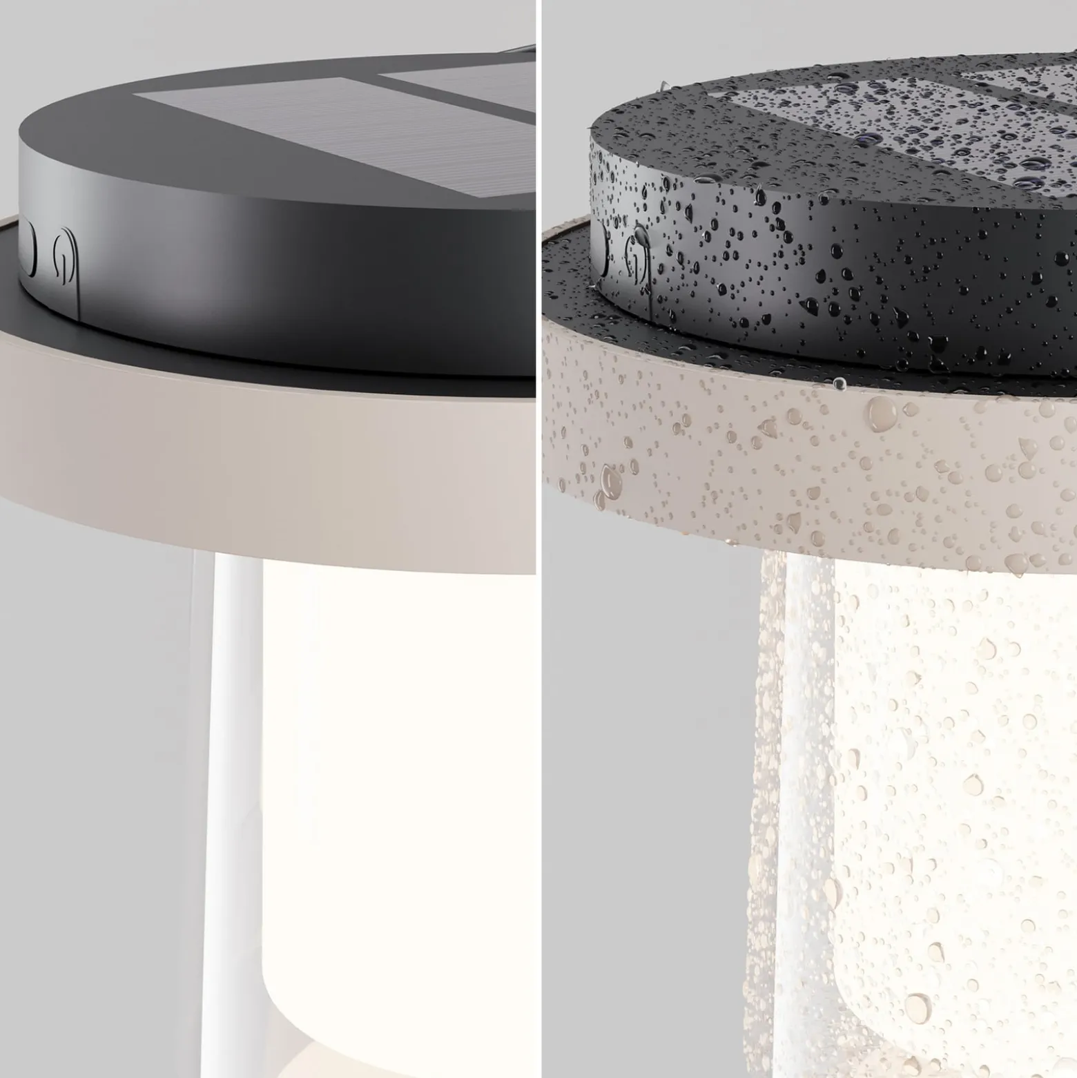 Lantra LED-pöytävalaisin, valkoinen, korkeus 10 cm, IP44, himmennettävä