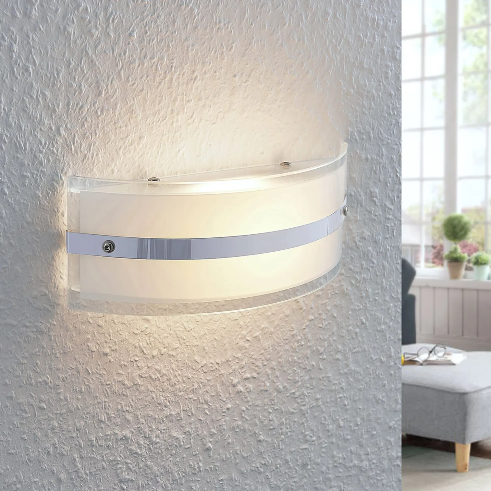 Lasinen seinävalaisin Zinka LED-lamppu, 25 cm