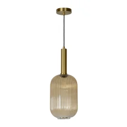 Lasi-riippuvalaisin Maloto, Ø20 cm, meripihka