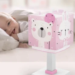 Lasten pöytälamppu Baby Jungle, vaaleanpunainen, G4, leveys 14 cm
