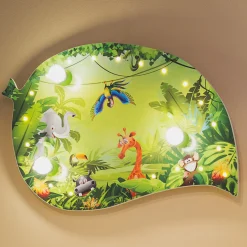Lasten seinävalaisin Wildnis LED-valoefekteillä