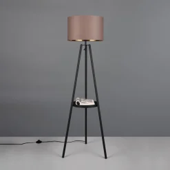 Lattiavalaisin Colette kolmijalalla, musta/taupe