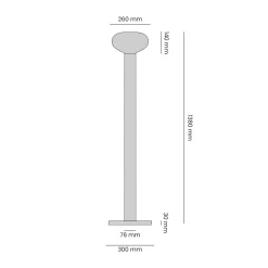 Lattiavalaisin Flo, punainen, korkeus 138 cm, 1-lamppuinen, lasi