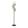 Lattiavalaisin Golden Egg musta/karmiininpunainen 165 cm 5-valaisin metalli/lasi