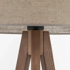 Lattiavalaisin Grand, beige/pähkinäpuu, korkeus 145 cm, E27
