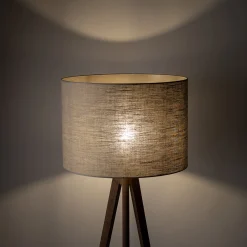 Lattiavalaisin Grand, beige/pähkinäpuu, korkeus 145 cm, E27
