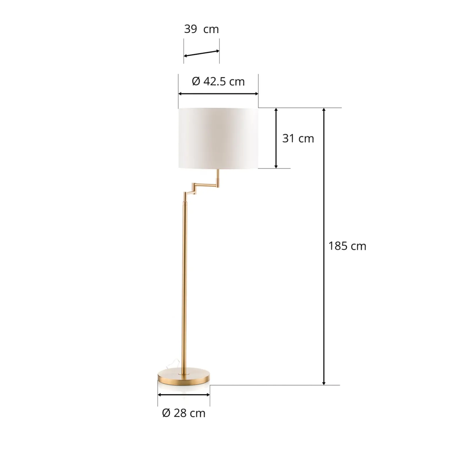 Lattiavalaisin Lilian LED-himmentimellä, messinki