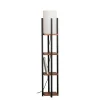 Lattiavalaisin Shelf, musta/kupari, kangas, korkeus 130 cm, E27