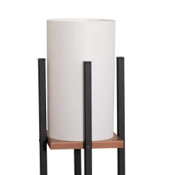 Lattiavalaisin Shelf, musta/kupari, kangas, korkeus 130 cm, E27