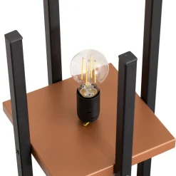 Lattiavalaisin Shelf, musta/kupari, kangas, korkeus 130 cm, E27