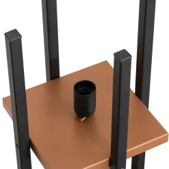 Lattiavalaisin Shelf, musta/kupari, kangas, korkeus 130 cm, E27