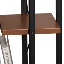 Lattiavalaisin Shelf, musta/kupari, kangas, korkeus 130 cm, E27