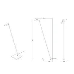Lavale LED-lattiavalaisin, musta, himmennettävissä, korkeus 138 cm