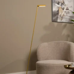 Lavale LED-lattiavalaisin, okra-keltainen, himmennettävä, korkeus 138 cm