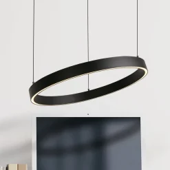 Layla-LED-riippuvalaisin, musta, Ø 44 cm CCT, korkeussäädettävä