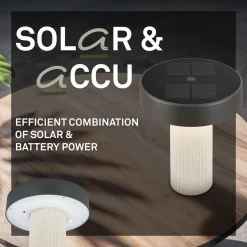 LED-akku-aurinkopöytälamppu Poga, vanhanvalkoinen/antrasiitti, IP44