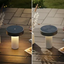 LED-akku-aurinkopöytälamppu Poga, vanhanvalkoinen/antrasiitti, IP44