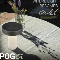 LED-akku-aurinkopöytälamppu Poga, vanhanvalkoinen/antrasiitti, IP44