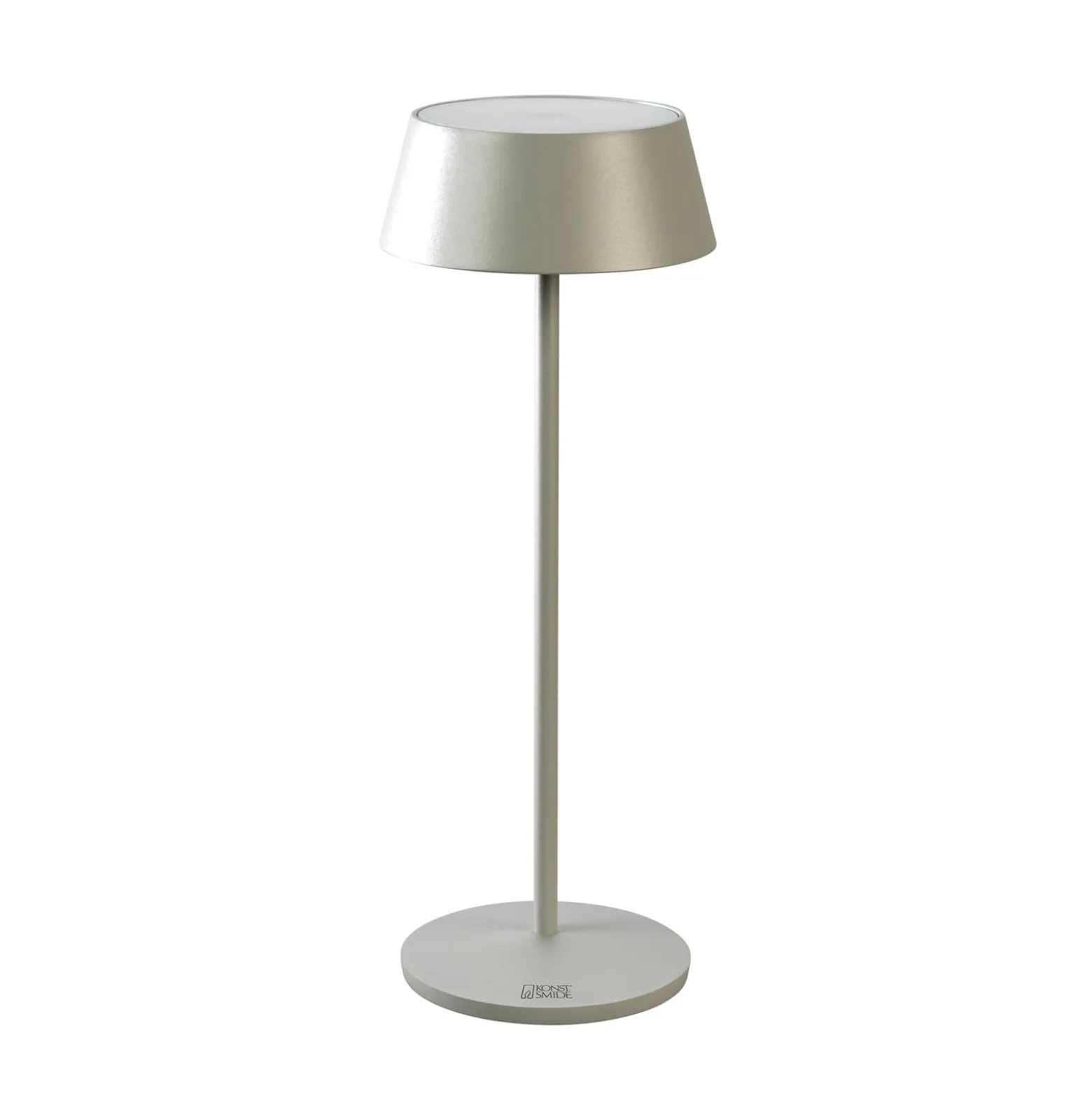 LED-akkukäyttöinen LED-pöytälamppu Menton, harmaa, korkeus 27 cm, IP54, USB