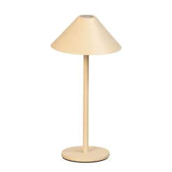 LED-akkukäyttöinen LED-pöytälamppu Prato, hiekanvärinen, korkeus 25 cm,