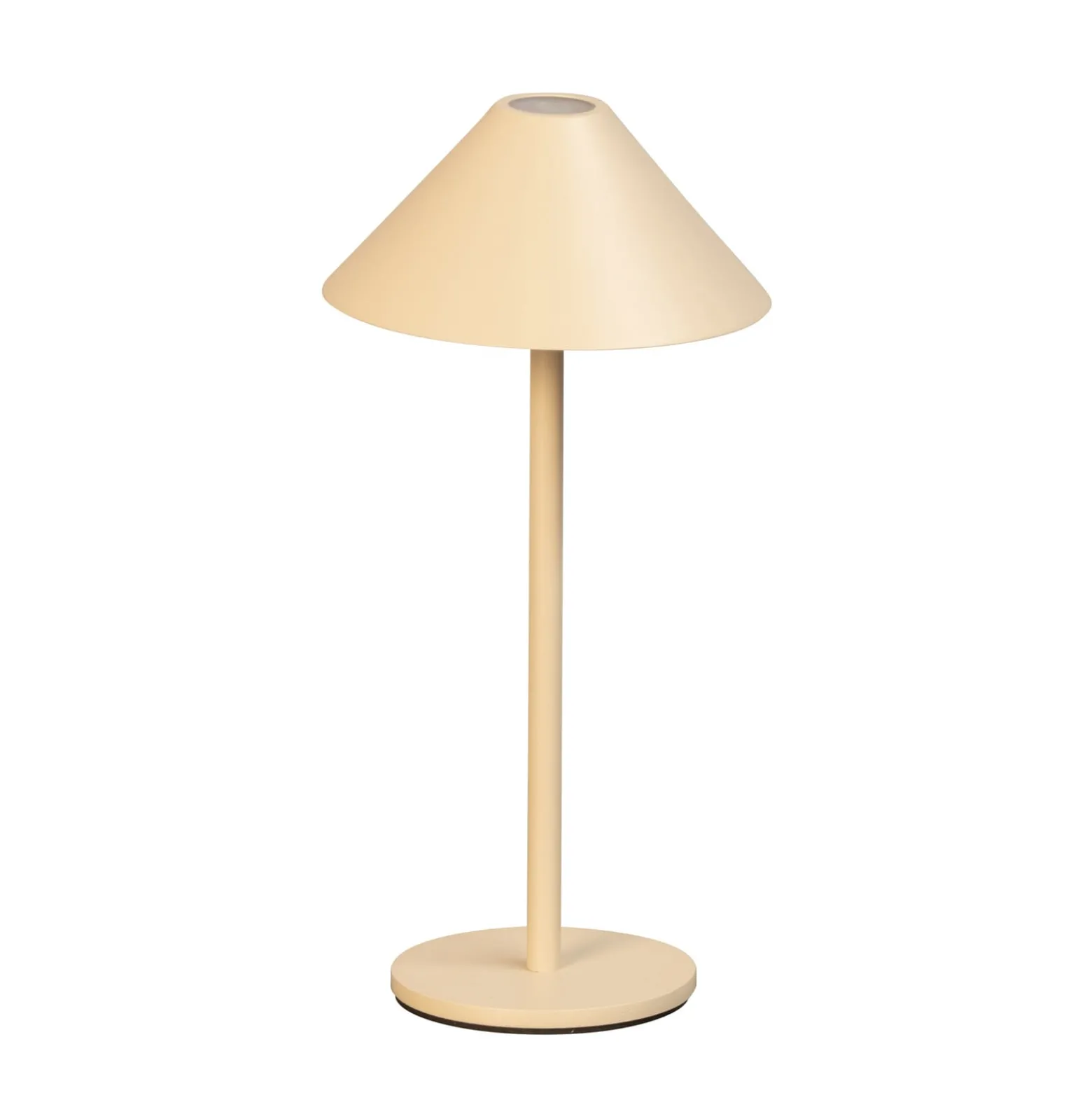 LED-akkukäyttöinen LED-pöytälamppu Prato, hiekanvärinen, korkeus 25 cm,