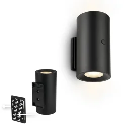 LED-akkukäyttöinen LED-seinävalaisin Isy, mattamusta, muovi, 3 000 K